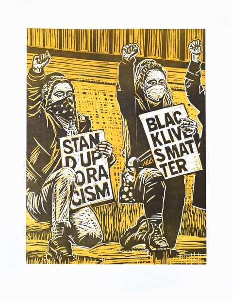 Black Lives Matter - Holzschnitt von Thomas Kilpper